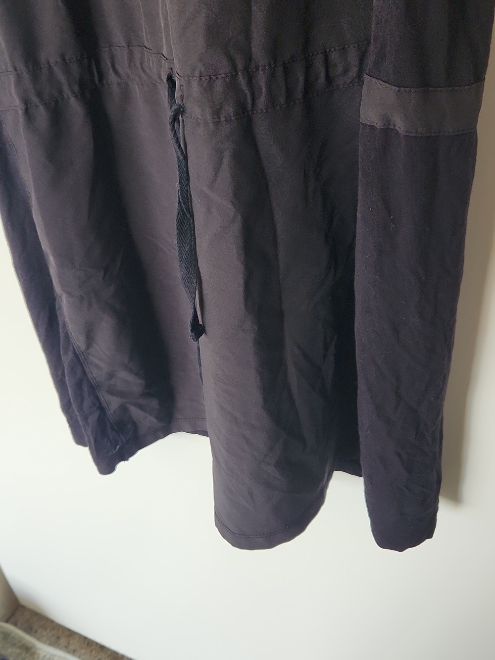 Fabletics Alana Mini Dress Black Hooded Drawstring Waist Small - Picture 6 of 8